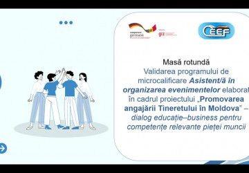 Masa rotundă dedicată validării programului de microcalificare „Asistent/ă în organizarea evenimentelor”